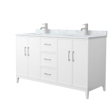 Elan 60" Free Standing Double Basin Vanity Set with Cabinet and Marble Vanity Top