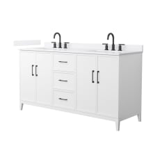 Elan 66" Free Standing Double Basin Vanity Set with Cabinet and Quartz Vanity Top