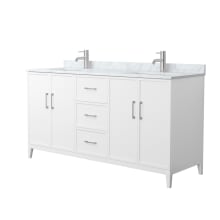 Elan 66" Free Standing Double Basin Vanity Set with Cabinet and Marble Vanity Top