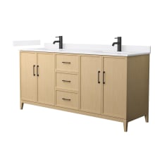 Elan 72" Free Standing Double Basin Vanity Set with Cabinet and Cultured Marble Vanity Top