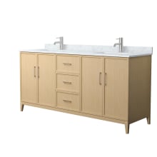 Elan 72" Free Standing Double Basin Vanity Set with Cabinet and Marble Vanity Top