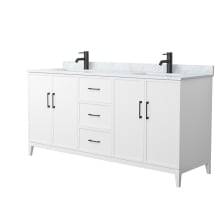 Elan 72" Free Standing Double Basin Vanity Set with Cabinet and Marble Vanity Top