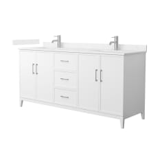 Elan 72" Free Standing Double Basin Vanity Set with Cabinet and Cultured Marble Vanity Top