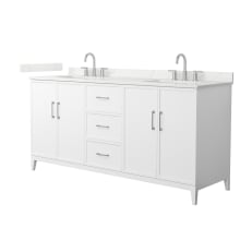 Elan 72" Free Standing Double Basin Vanity Set with Cabinet and Quartz Vanity Top