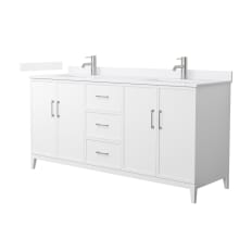 Elan 72" Free Standing Double Basin Vanity Set with Cabinet and Quartz Vanity Top