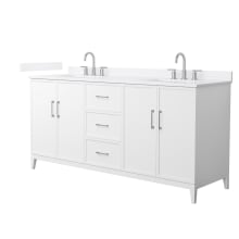 Elan 72" Free Standing Double Basin Vanity Set with Cabinet and Quartz Vanity Top