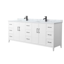 Elan 84" Free Standing Double Basin Vanity Set with Cabinet and Marble Vanity Top