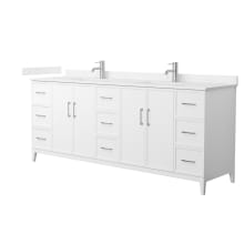 Elan 84" Free Standing Double Basin Vanity Set with Cabinet and Cultured Marble Vanity Top