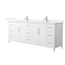 Elan 84" Free Standing Double Basin Vanity Set with Cabinet and Cultured Marble Vanity Top