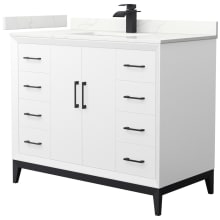 Amici 42" Free Standing Single Basin Vanity Set with Cabinet and Quartz Vanity Top