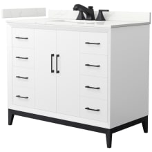 Amici 42" Free Standing Single Basin Vanity Set with Cabinet and Quartz Vanity Top