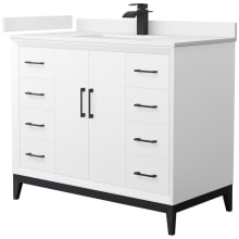 Amici 42" Free Standing Single Basin Vanity Set with Cabinet and Cultured Marble Vanity Top