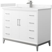 Amici 42" Free Standing Single Basin Vanity Set with Cabinet and Cultured Marble Vanity Top