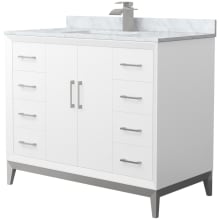 Amici 42" Free Standing Single Basin Vanity Set with Cabinet and Marble Vanity Top