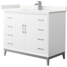 Amici 42" Free Standing Single Basin Vanity Set with Cabinet and Quartz Vanity Top