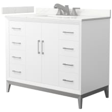 Amici 42" Free Standing Single Basin Vanity Set with Cabinet and Quartz Vanity Top