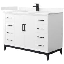 Amici 48" Free Standing Single Basin Vanity Set with Cabinet and Cultured Marble Vanity Top
