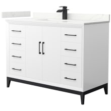 Amici 48" Free Standing Single Basin Vanity Set with Cabinet and Quartz Vanity Top