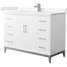 Amici 48" Free Standing Single Basin Vanity Set with Cabinet and Cultured Marble Vanity Top