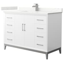 Amici 48" Free Standing Single Basin Vanity Set with Cabinet and Quartz Vanity Top