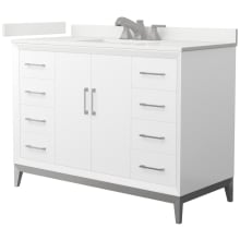 Amici 48" Free Standing Single Basin Vanity Set with Cabinet and Quartz Vanity Top