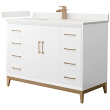 Amici 48" Free Standing Single Basin Vanity Set with Cabinet and Quartz Vanity Top