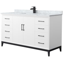 Amici 60" Free Standing Single Basin Vanity Set with Cabinet and Marble Vanity Top