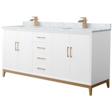 Amici 72" Free Standing Double Basin Vanity Set with Cabinet and Marble Vanity Top