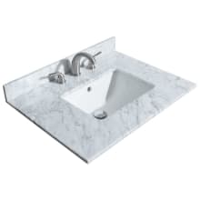 30" Single Vanity Top with Undermount Rectangular Sink and Backsplash
