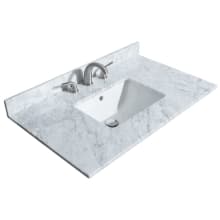 36" Single Vanity Top with Undermount Rectangular Sink and Backsplash