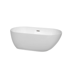 Melissa 60" Free Standing Acrylic Soaking Tub with Center Drain, Drain Assembly, and Overflow