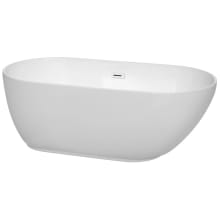 Melissa 60" Free Standing Acrylic Soaking Tub with Center Drain, Drain Assembly, and Overflow