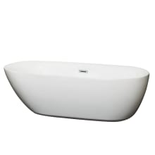 Melissa 71" Free Standing Acrylic Soaking Tub with Rear Drain, Drain Assembly, and Overflow