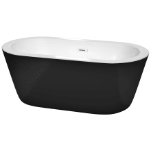 Mermaid 60" Free Standing Acrylic Soaking Tub with Center Drain, Drain Assembly, and Overflow