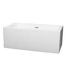 Melody 60" Free Standing Acrylic Soaking Tub with Center Drain, Drain Assembly, and Overflow
