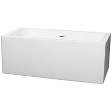 Melody 60" Free Standing Acrylic Soaking Tub with Center Drain, Drain Assembly, and Overflow