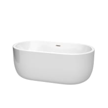 Juliette 60" Free Standing Acrylic Soaking Tub with Center Drain, Drain Assembly, and Overflow
