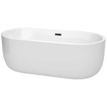 Juliette 67" Free Standing Acrylic Soaking Tub with Center Drain, Drain Assembly, and Overflow
