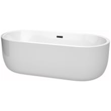 Juliette 71" Free Standing Acrylic Soaking Tub with Center Drain, Drain Assembly, and Overflow