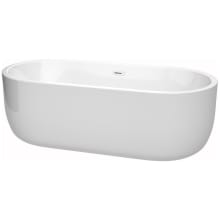 Juliette 71" Free Standing Acrylic Soaking Tub with Center Drain, Drain Assembly, and Overflow