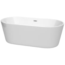 Carissa CD 67" Free Standing Acrylic Soaking Tub with Center Drain, Drain Assembly, and Overflow