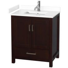 Sheffield 30" Free Standing Single Basin Vanity Set with Cabinet and Cultured Marble Vanity Top