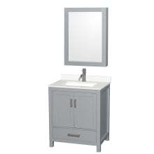 Sheffield 30" Free Standing Single Basin Vanity Set with Cabinet, Quartz Vanity Top, and Medicine Cabinet