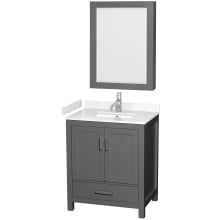 Sheffield 30" Free Standing Single Basin Vanity Set with Cabinet, Cultured Marble Vanity Top, and Medicine Cabinet