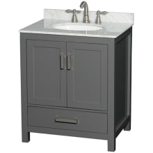 Sheffield 30" Free Standing Single Basin Vanity Set with Cabinet and Marble Vanity Top