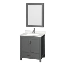 Sheffield 30" Free Standing Single Basin Vanity Set with Cabinet, Quartz Vanity Top, and Medicine Cabinet