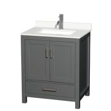 Sheffield 30" Free Standing Single Basin Vanity Set with Cabinet and Quartz Vanity Top