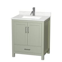 Sheffield 30" Free Standing Single Basin Vanity Set with Cabinet and Quartz Vanity Top