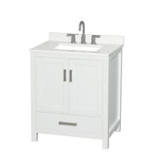 Sheffield 30" Free Standing Single Basin Vanity Set with Cabinet and Quartz Vanity Top