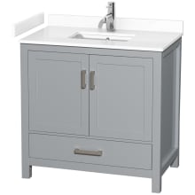 Sheffield 36" Free Standing Single Basin Vanity Set with Cabinet and Cultured Marble Vanity Top